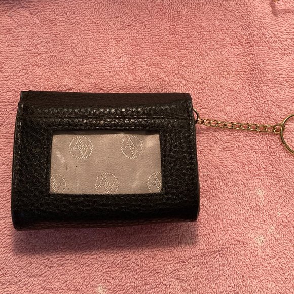 ADRIENNE VITTADINI Studio WALLET/COIN PURSE-Black with Snap & Keychain-GUC - Picture 8 of 8